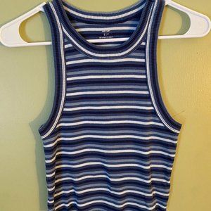 American Eagle blue striped tank top